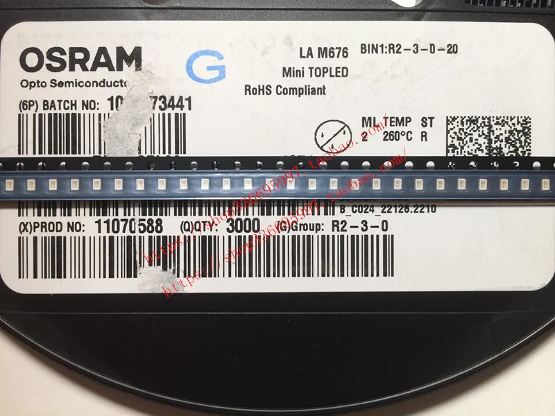 50PCS/ OSRAM OSRAM LAM676 SMD light-emitting tube 0805/2214 orange red light car instrument LED lamp beads
50PCS/ OSRAM OSRAM LAM676 SMD light-emitting tube 0805/2214 orange red light car instrument LED lamp beads