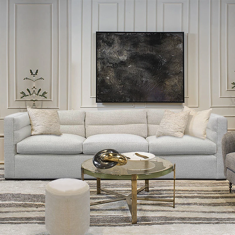 Light Luxury Sofa Fabric Sofa European-style Designer Villa Model Room Apartment Small Apartment Three-person Cotton and Linen 
Light Luxury Sofa Fabric Sofa European-style Designer Villa Model Room Apartment Small Apartment Three-person Cotton and Linen