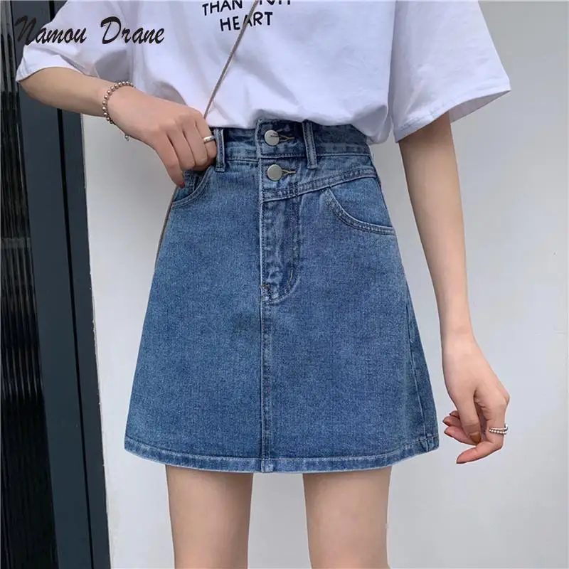 Namou Drane High-waisted Denim Skirt Women's Summer 2022 New Korean All-match A-line Skirt Slim Cover Hips and Hips Skirt
Namou Drane High-waisted Denim Skirt Women's Summer 2022 New Korean All-match A-line Skirt Slim Cover Hips and Hips Skirt