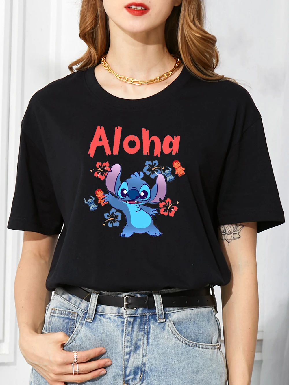 Футболка женская летняя с мультяшным принтом «Лило Стич»
Футболка женская летняя с мультяшным принтом «Лило Стич»