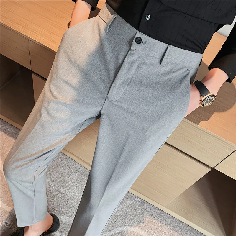 Spring Summer Solid Color Suit Pants Men Casual Business Dress Pants Ankle Length Slim Fit Office Social Trousers Men Clothing
Spring Summer Solid Color Suit Pants Men Casual Business Dress Pants Ankle Length Slim Fit Office Social Trousers Men Clothing