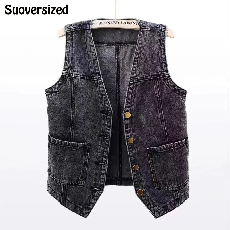 Oversized Loose V-Neck Denim Vests Women Spring Summer Casual Sleeveless Chaleco Mujer Korean Single Breasted Jean Waistcoats
Oversized Loose V-Neck Denim Vests Women Spring Summer Casual Sleeveless Chaleco Mujer Korean Single Breasted Jean Waistcoats