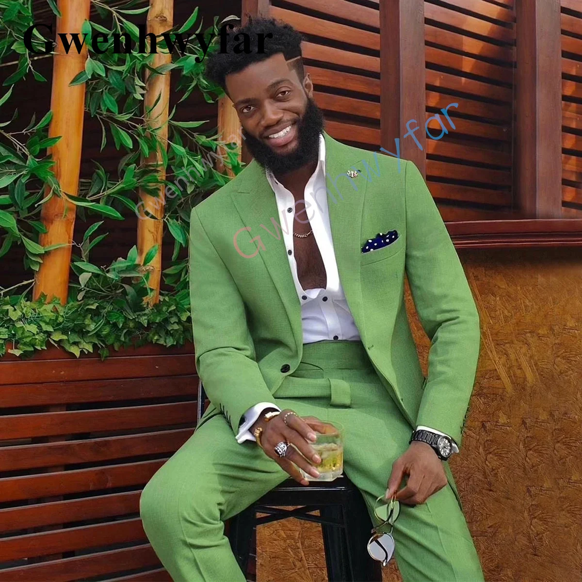 Gwenhwyfar Fashion Green Suit Custom Size Groom Tuxedo Jacket Men's Casual Suit (Blazer + Pants) For Wedding
Gwenhwyfar Fashion Green Suit Custom Size Groom Tuxedo Jacket Men's Casual Suit (Blazer + Pants) For Wedding