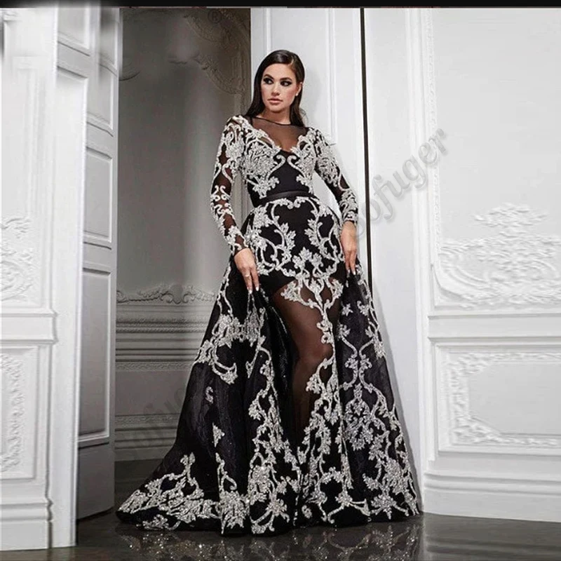 

Moroccan Kaftan Evening Dress Appliques Beaded Prom Gown Party Muslim Saudi Arab Celebrity Prom Robes De Soirée Customised