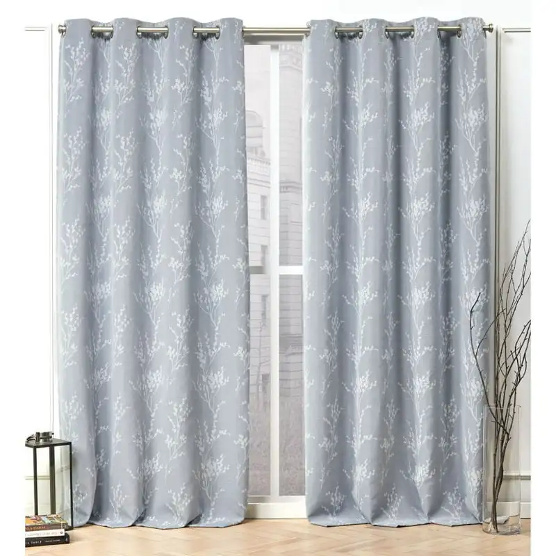 Floral Room Darkening Blackout Grommet Top Curtain Panel Pair, 52x84, Chambray Blue
Floral Room Darkening Blackout Grommet Top Curtain Panel Pair, 52x84, Chambray Blue