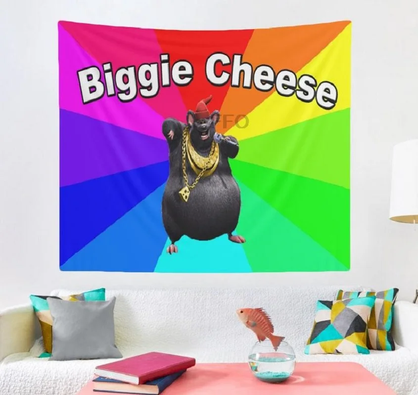 FFO Biggie Cheese Meme Tapestry Wall Hanging Funny Mouse Tapestries Gift Creative Art Aesthetic Room Decor Bedroom Sofa Blanket 
FFO Biggie Cheese Meme Tapestry Wall Hanging Funny Mouse Tapestries Gift Creative Art Aesthetic Room Decor Bedroom Sofa Blanket