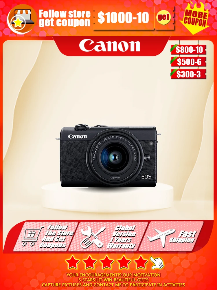 

Canon M200 Mirrorless Digital Camera With 15-45mm Lens Vlogging Camera