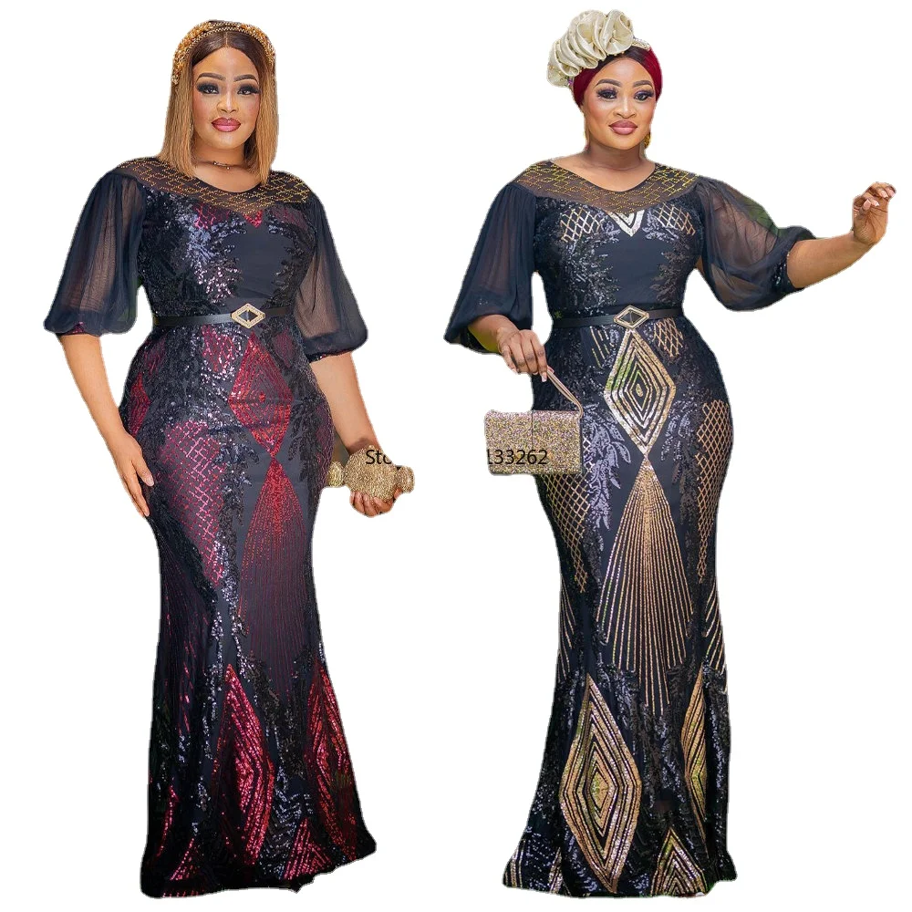 Elegant Women Luxury Evening Dresses African Ankara Sequin Gown Wedding Party Plus Size Maxi Dress Robe Africaine Femme 2023
Elegant Women Luxury Evening Dresses African Ankara Sequin Gown Wedding Party Plus Size Maxi Dress Robe Africaine Femme 2023