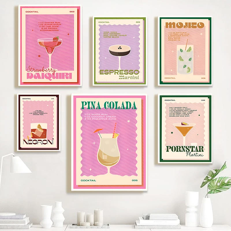 Cocktail Mojito Juice Vintage Wall Art Canvas Painting Nordic Poster Print Drinks Picture for Bar Living Room Home Decor Cuadros
Cocktail Mojito Juice Vintage Wall Art Canvas Painting Nordic Poster Print Drinks Picture for Bar Living Room Home Decor Cuadros