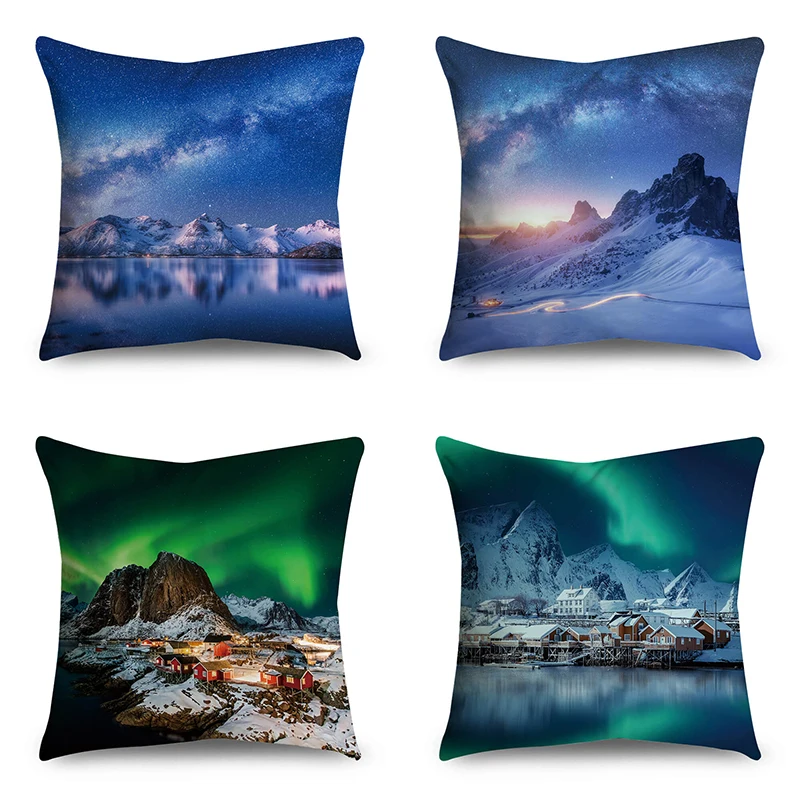 Aurora pillowcase Night view winter Scenery Gift cushion cover Home sofa car chair decoration Polyester pillow covers 45cm*45cm
Aurora pillowcase Night view winter Scenery Gift cushion cover Home sofa car chair decoration Polyester pillow covers 45cm*45cm