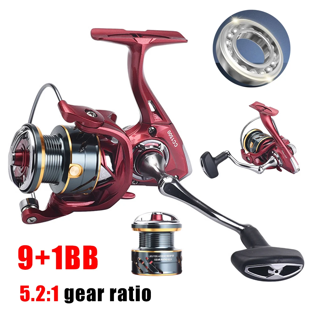 Ultra Light Spinning Reel CC1500~3000 Series 8KG Max Drag 5.2:1 Fishing Reel Metal Handle Freshwater Saltwater Fishing Tackle
Ultra Light Spinning Reel CC1500~3000 Series 8KG Max Drag 5.2:1 Fishing Reel Metal Handle Freshwater Saltwater Fishing Tackle