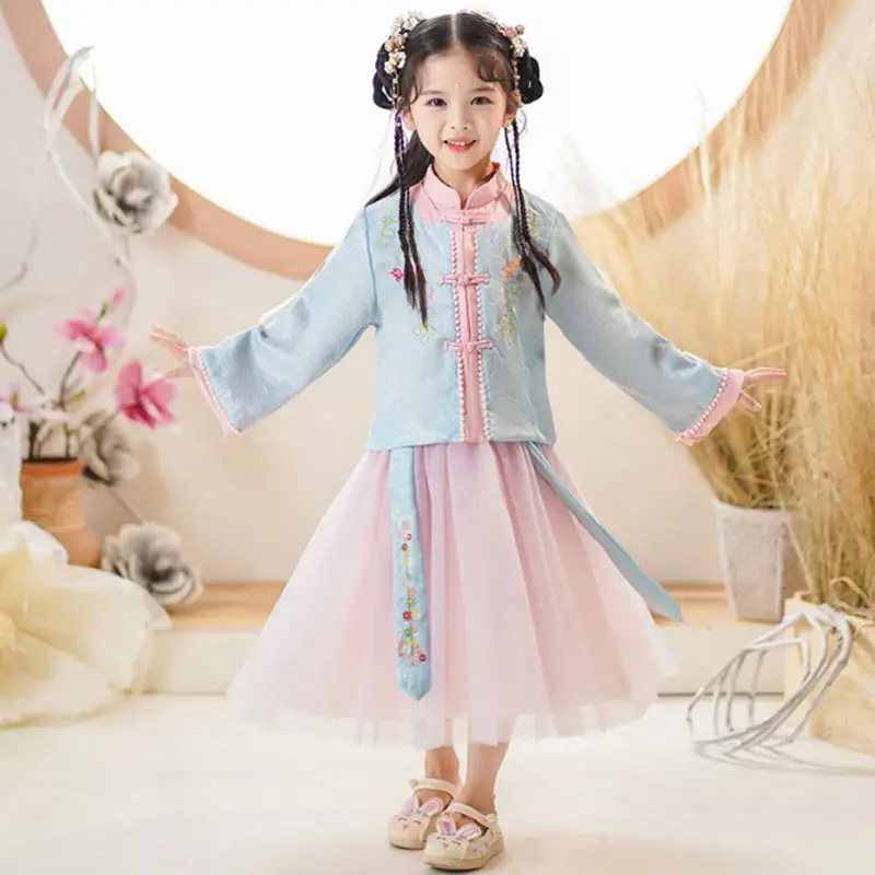 Girls 2023 New Spring Hanfu Suit Cute Girls Long Sleeved Chinese Style Two Piece Set Ancient Fairy Children Tang Suit
Girls 2023 New Spring Hanfu Suit Cute Girls Long Sleeved Chinese Style Two Piece Set Ancient Fairy Children Tang Suit
