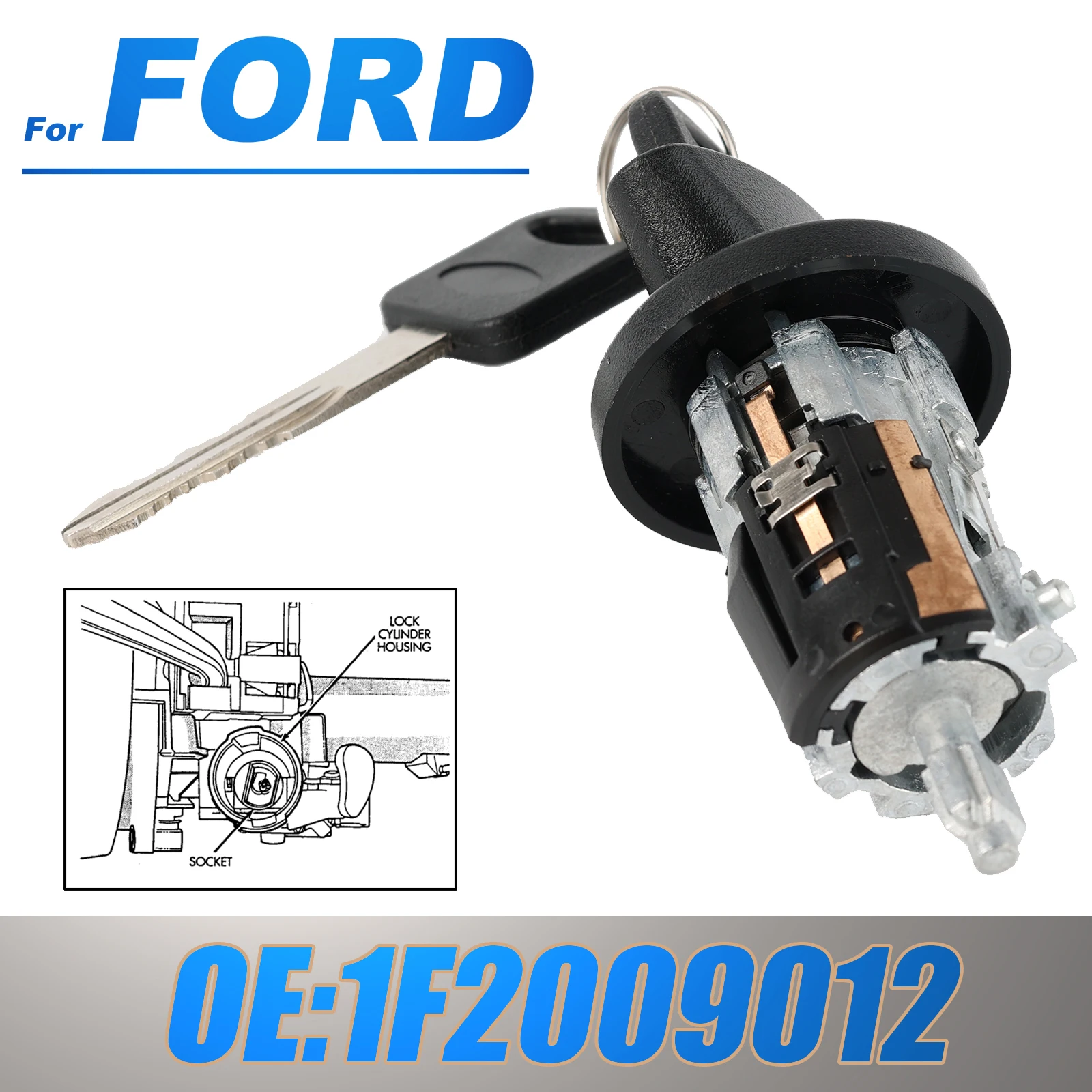 Цилиндр замка зажигания, стакан для Ford F150 F250 E150 E250 E350 E450 Ranger Windstar Aerostar Crown Victoria OE # 1Ф 2009012 
Цилиндр замка зажигания, стакан для Ford F150 F250 E150 E250 E350 E450 Ranger Windstar Aerostar Crown Victoria OE # 1Ф 2009012