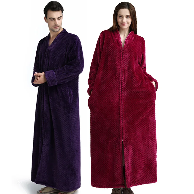Men and Women Coral Velvet Bathrobe Flannel New Zipper Robe Romantic Purple Lovers Thickened Pajamas Long Flannel Bathrobe
Men and Women Coral Velvet Bathrobe Flannel New Zipper Robe Romantic Purple Lovers Thickened Pajamas Long Flannel Bathrobe