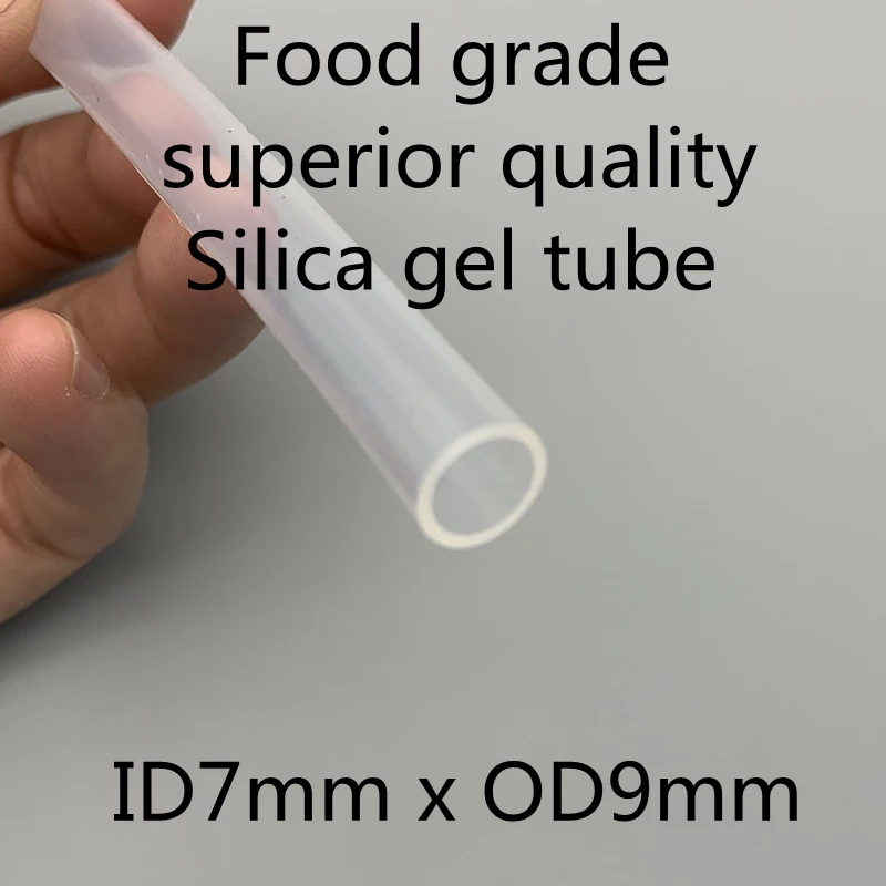 

7x9 Silicone Tubing ID 7mm OD 9mm Food Grade Flexible Drink Tubing Pipe Temperature Resistance Nontoxic Transparent