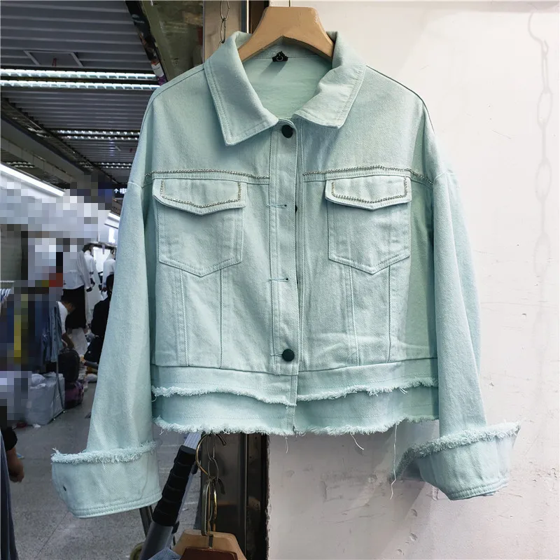 2022 Spring Fashion Solid Color Denim Jacket Coat Women Korean Loose Short Outerwear Big Pocket Long Sleeve Jeans Jacket Female
2022 Spring Fashion Solid Color Denim Jacket Coat Women Korean Loose Short Outerwear Big Pocket Long Sleeve Jeans Jacket Female