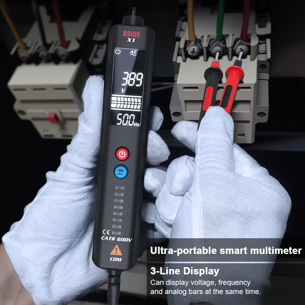 BSIDE Digital Multimeter Pen Type Meter Smart DC AC Voltmeter Auto range Voltage Resistance Capacitance Continuity NCV Hz Tester
BSIDE Digital Multimeter Pen Type Meter Smart DC AC Voltmeter Auto range Voltage Resistance Capacitance Continuity NCV Hz Tester