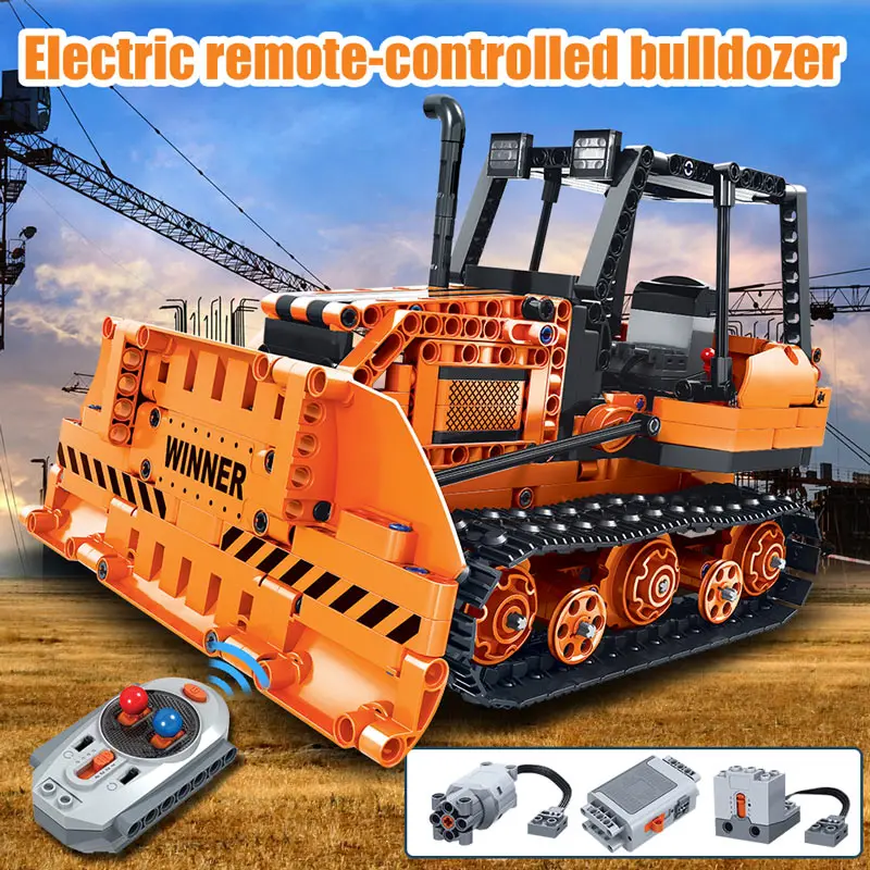 775pcs Remote Control Engineering Truck Building Blocks RC Car Bulldozer Electric Bricks Toy For Boys
775pcs Remote Control Engineering Truck Building Blocks RC Car Bulldozer Electric Bricks Toy For Boys