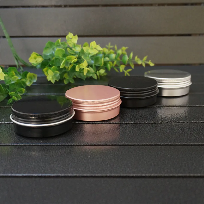 

Round Aluminum Box Metal Tin Cans 60ml 60g Rose Gold/Black Silver Cream Portable Empty Container Cosmetic Jar Tea Aluminum Pot