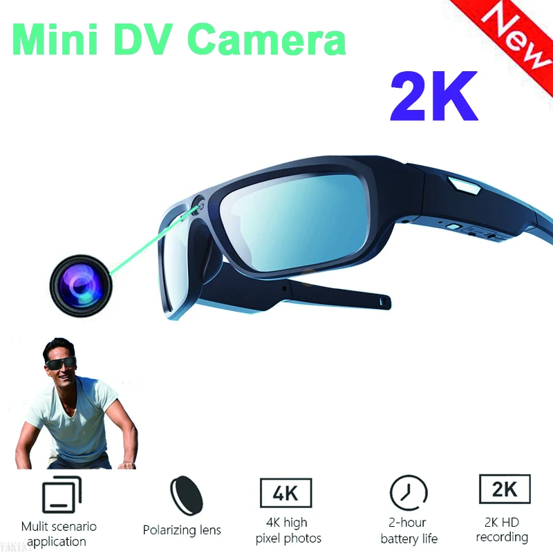 HD 2K очки камера DV/DVR видеозаписывающее устройство портативное видеокамера для