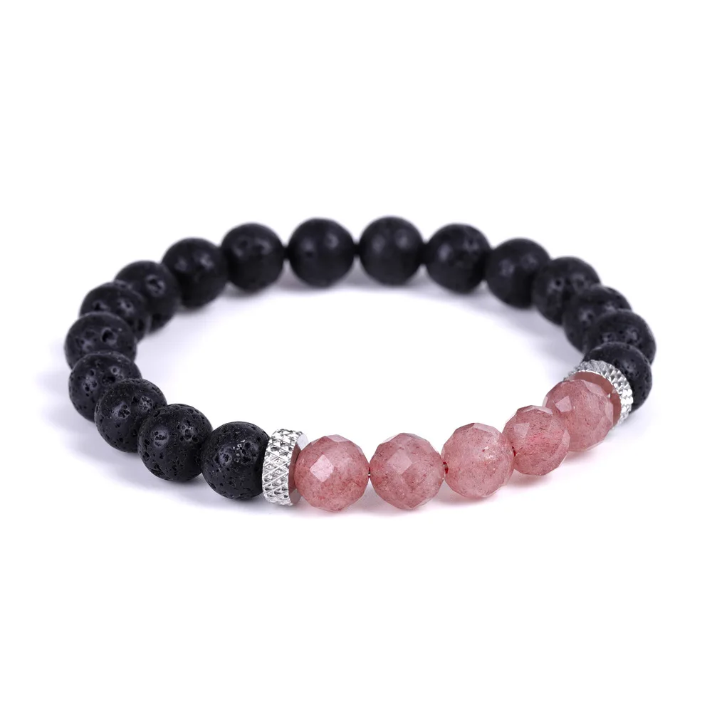Reiki Semi-precious Stone Strawberry Crystal Amethyst Aquamarine Spherical Faceted Charm Bracelets Lava Stone Energy Bangle 8MM
Reiki Semi-precious Stone Strawberry Crystal Amethyst Aquamarine Spherical Faceted Charm Bracelets Lava Stone Energy Bangle 8MM