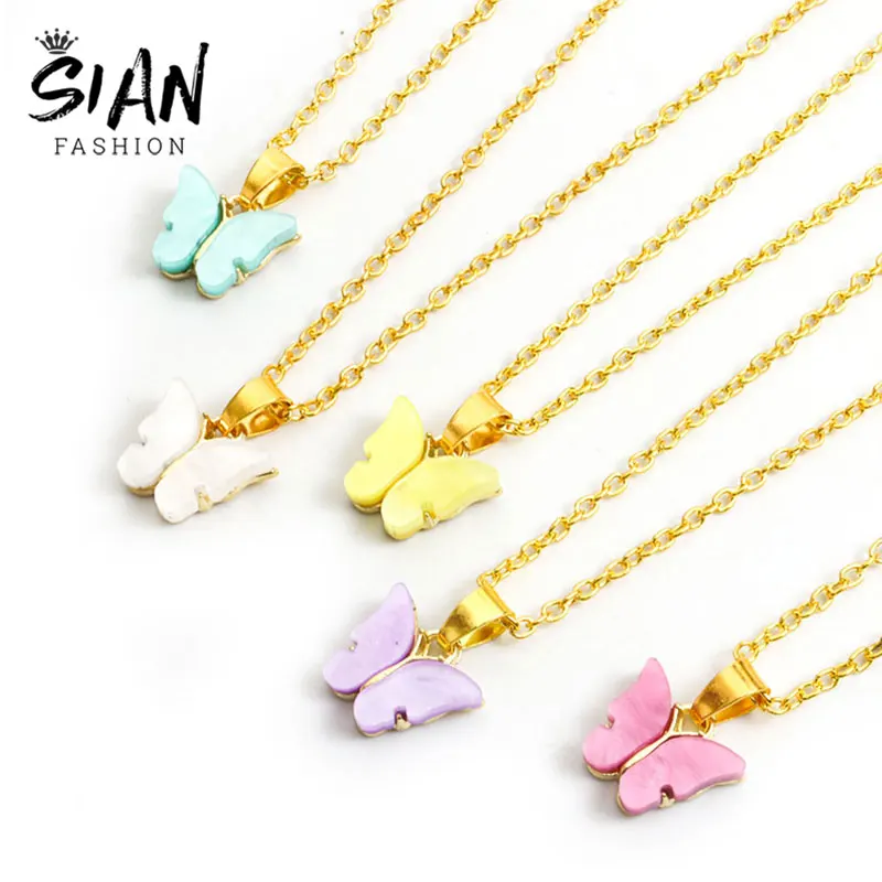 SIAN Colorful Butterfly Pendant Necklace Korean Style Choker Necklace Party Statement Necklaces Fashion Jewelry for Women Girls
SIAN Colorful Butterfly Pendant Necklace Korean Style Choker Necklace Party Statement Necklaces Fashion Jewelry for Women Girls