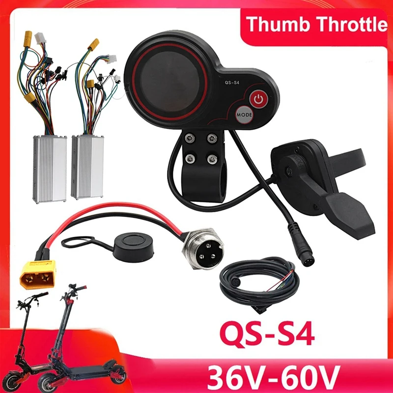 QS-S4 Thumb Throttle LCD Display Kit 36V-60V+48V 800W Dual Drive Controller For Zero 8 9 10 8X 10X Electric Scooter Parts 6PIN
QS-S4 Thumb Throttle LCD Display Kit 36V-60V+48V 800W Dual Drive Controller For Zero 8 9 10 8X 10X Electric Scooter Parts 6PIN
