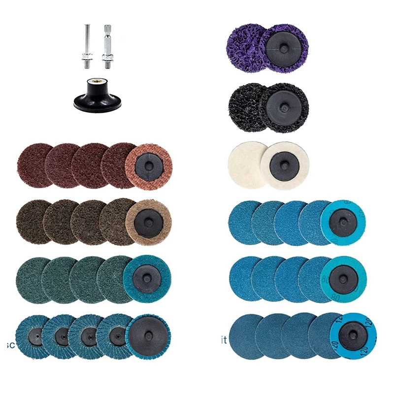44-Piece Roll Lock 2 Inch Sanding Disc Set, Finishing Disc, Quick Change Disc With 1/4 Inch Stand
44-Piece Roll Lock 2 Inch Sanding Disc Set, Finishing Disc, Quick Change Disc With 1/4 Inch Stand