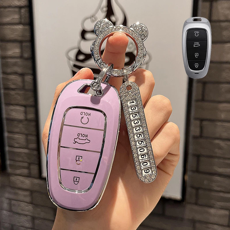 New TPU Car Key Case Cover For Hyundai Tucson Solaris Sonata Hybrid NEXO NX4 Santafe dn8 4 Buttons 2020 2021 2022 Accessories
New TPU Car Key Case Cover For Hyundai Tucson Solaris Sonata Hybrid NEXO NX4 Santafe dn8 4 Buttons 2020 2021 2022 Accessories