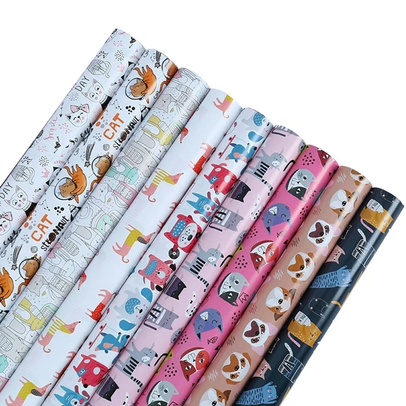 Wrapping Paper Sheets,Pet Pattern Birthday Party Wrapping Paper 9Pcs,Present Gift Wrapping Paper for Kids
Wrapping Paper Sheets,Pet Pattern Birthday Party Wrapping Paper 9Pcs,Present Gift Wrapping Paper for Kids
