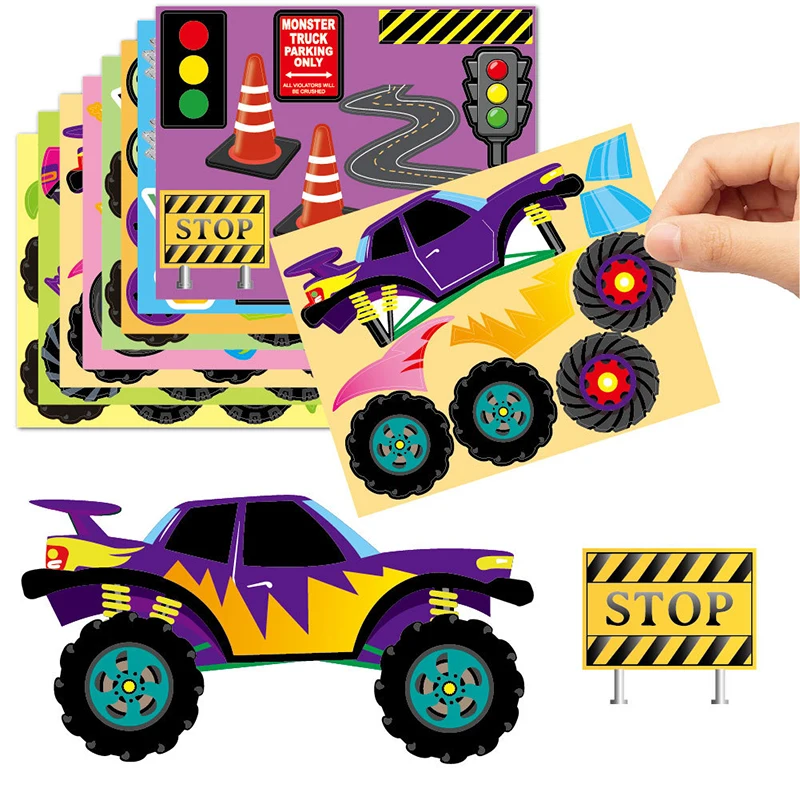 8/16 Sheets Truck Stickers Kits Make Your Own Truck Party Favors for Kids Boy's Kindergarten Festival Present DIY Sticker Games
8/16 Sheets Truck Stickers Kits Make Your Own Truck Party Favors for Kids Boy's Kindergarten Festival Present DIY Sticker Games