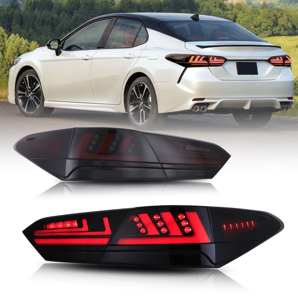 

Smoked Taillights For Toyota Camry 2018-2021 LED Tail Lights Rear Lamp Start-up Animation Sequential Breathing Turn Signal