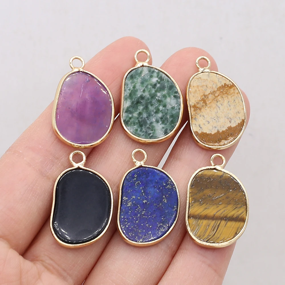 2pcs Natural Stone Lapis lazuli Pendants Gold plated Tiger Eye for Trendy Jewelry Making Diy Necklace Earring Gifts
2pcs Natural Stone Lapis lazuli Pendants Gold plated Tiger Eye for Trendy Jewelry Making Diy Necklace Earring Gifts