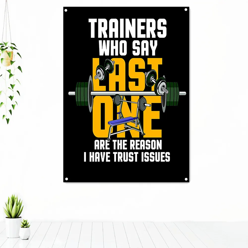 TRAINERS WHO SAY LAST ONE Exercise Inspirational Tapestry Hanging Painting Home Decor Fitness Workout Poster Gym Banner Flag
TRAINERS WHO SAY LAST ONE Exercise Inspirational Tapestry Hanging Painting Home Decor Fitness Workout Poster Gym Banner Flag