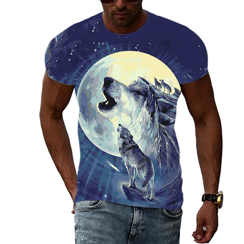 Summer New Hot-selling Wild Wolf 3D Harajuku Print Personality Fashion Street Hip-hop Men's Loose Round Neck Short-sleeved Top
Summer New Hot-selling Wild Wolf 3D Harajuku Print Personality Fashion Street Hip-hop Men's Loose Round Neck Short-sleeved Top