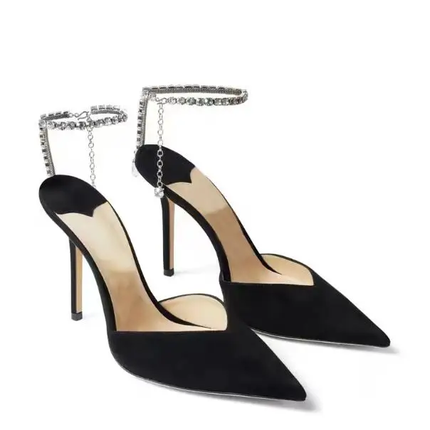 Bling Gold Sliver Champagne Black Crystal Rhinestone Ankle Wrap Pointed Toe Sandals Woman Sexy Shallow 8 10 CM High Heels Shoes
Bling Gold Sliver Champagne Black Crystal Rhinestone Ankle Wrap Pointed Toe Sandals Woman Sexy Shallow 8 10 CM High Heels Shoes