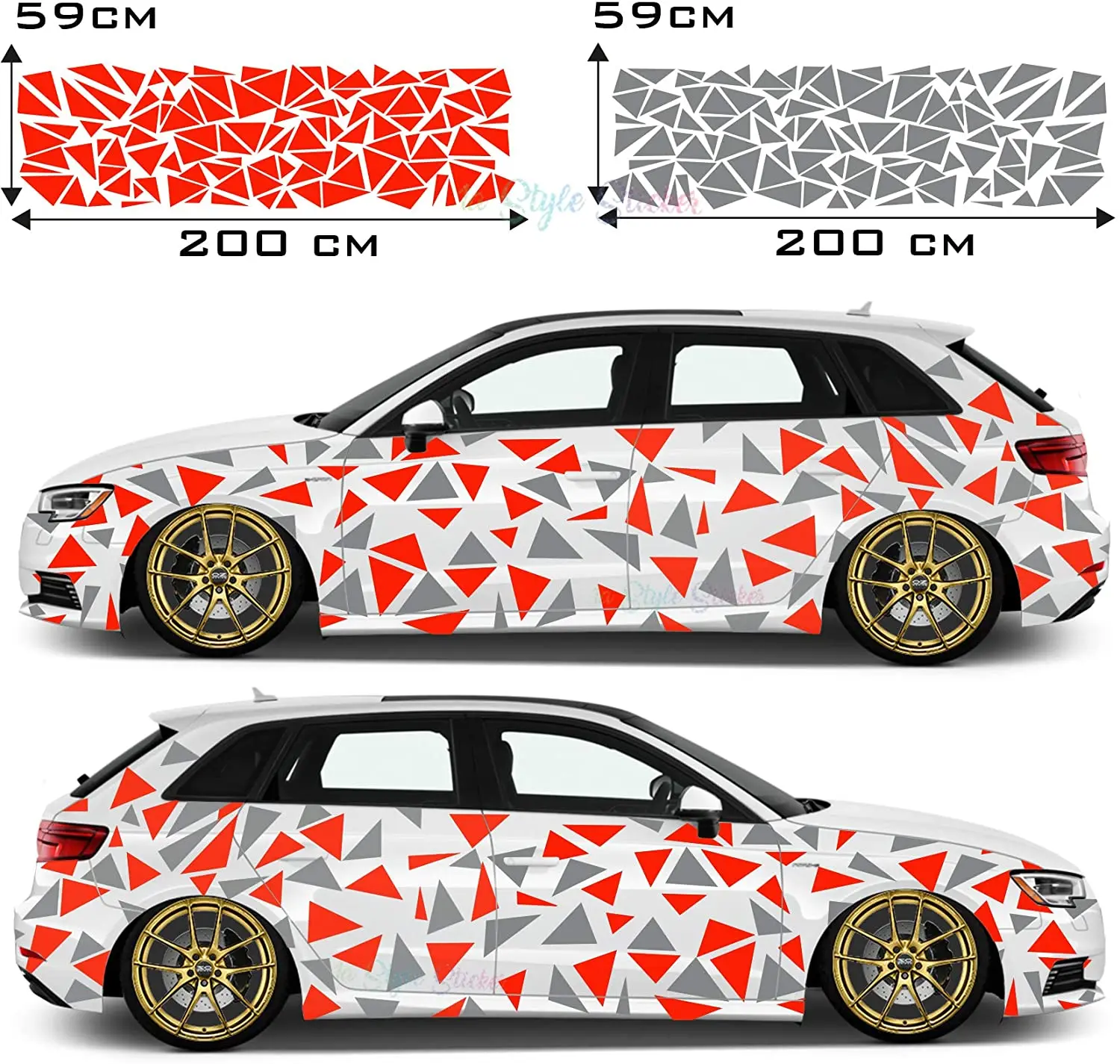 

Car Triangles Car Sticker Side Car Tattoo Coloured Camouflage Look Camo Sticker 222 Pieces Camouflage Style Side Stickers
