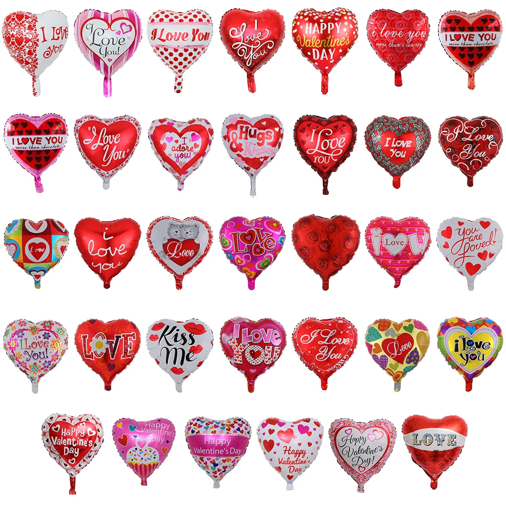 

10Pcs 18Inch I Love You Red Heart Aluminium Foil Balloons Wedding Valentines Days Gifts Helium Foil Globos Wedding Party Decor