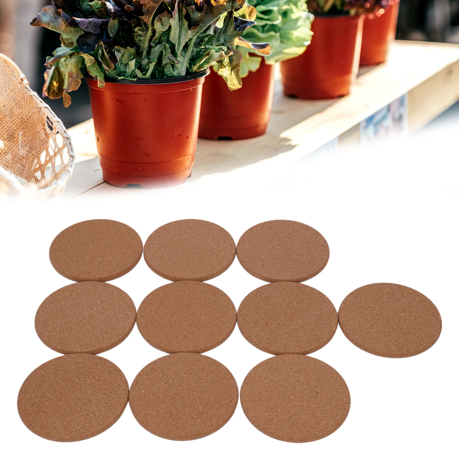 

10pcs Cork Plant Mat Round Cork Plant Coasters DIY Cork Pad Plant Plate Pad for Gardening, Indoor and Outdoor Pots, DIY Craft