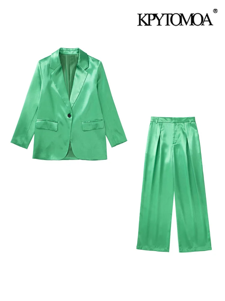KPYTOMOA Women Fashion Suits Front Button Satin Blazer Coat And High Waist Straight Pants Female Two Pieces Sets Mujer
KPYTOMOA Women Fashion Suits Front Button Satin Blazer Coat And High Waist Straight Pants Female Two Pieces Sets Mujer