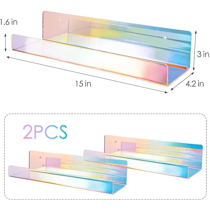 2 шт., цветные акриловые настенные полки
2 шт., цветные акриловые настенные полки