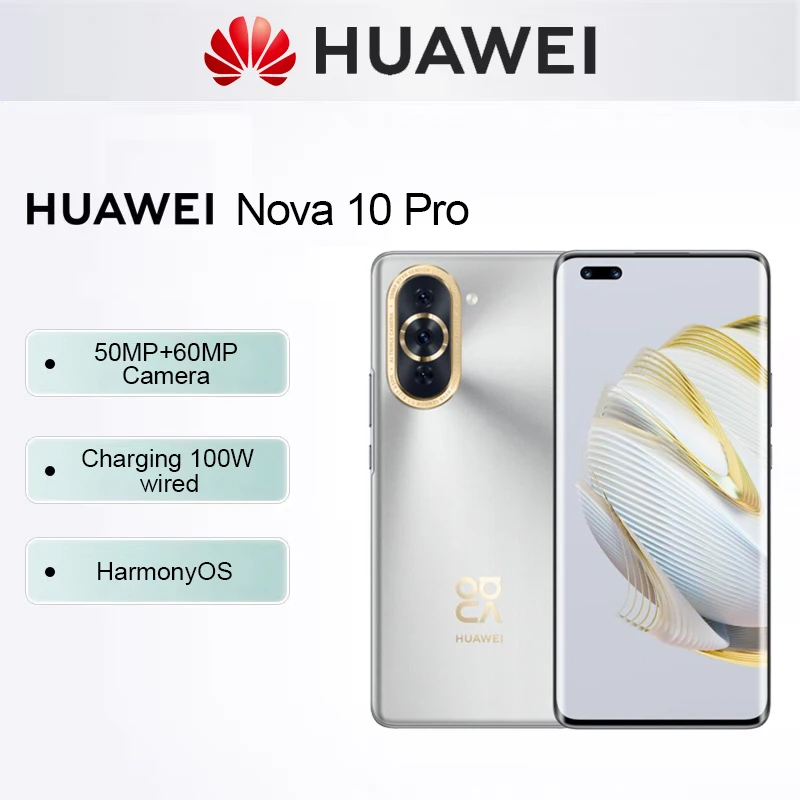 

HUAWEI Nova 10 Pro Smartphone 6.78 inch 50MP+60MP Camera HarmonyOS 128GB/256GB ROM 4500mAh Original Mobile phones