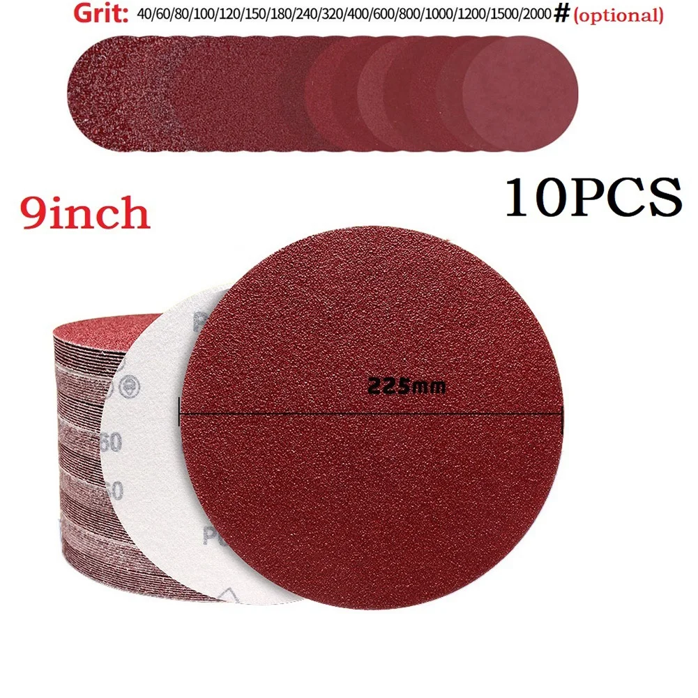 10PCS 9inch Sandpaper 225mm Sanding Paper Sanding Discs 40-2000grit Electric Wall Polisher Polishing Grinding Abrasive Tools
10PCS 9inch Sandpaper 225mm Sanding Paper Sanding Discs 40-2000grit Electric Wall Polisher Polishing Grinding Abrasive Tools
