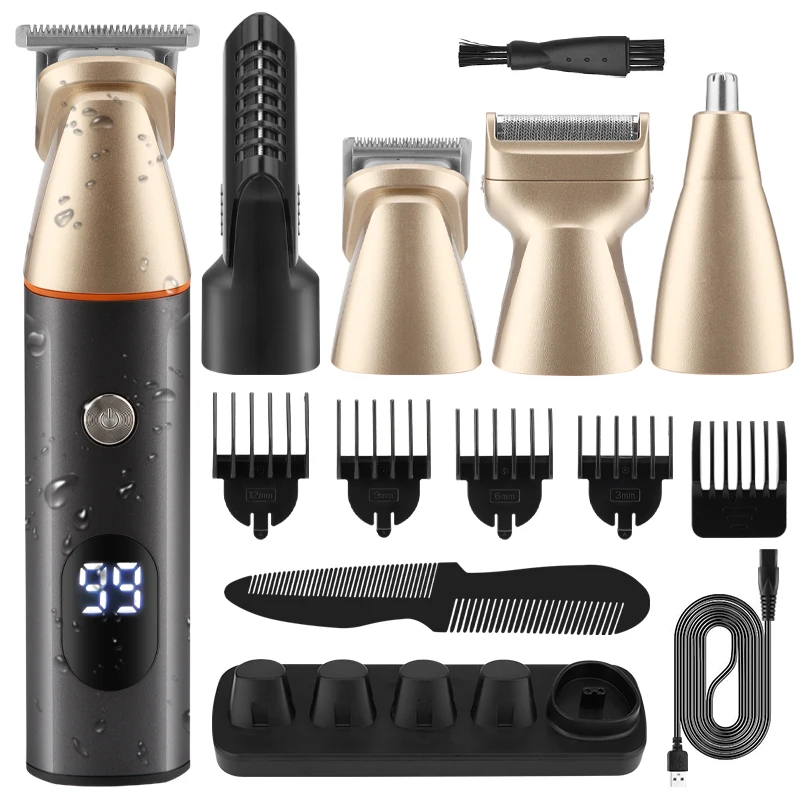 

LK-881 Professional Hair Clipper For Men Rechargeable Electric Razor 5 & 1 Trimmer Waterproof Hair Cutting Machine Beard trimmer