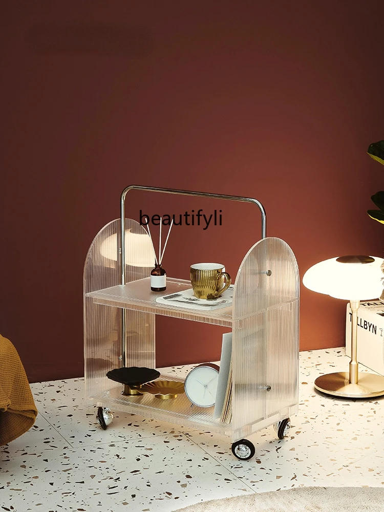 GY Light Luxury Side Table Movable Shelves Living Room Sofa Double-Layer Coffee Table Acrylic with Wheels Trolley
GY Light Luxury Side Table Movable Shelves Living Room Sofa Double-Layer Coffee Table Acrylic with Wheels Trolley