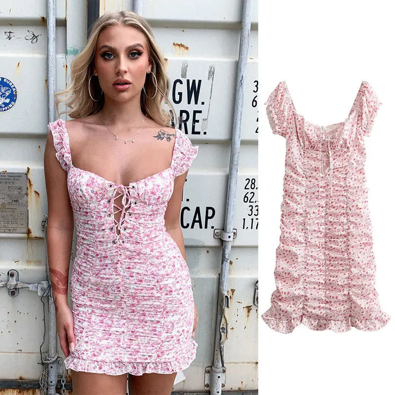 Bandeau Lace-Up Sleeveless Skinny Sexy Mini Women's Dress 2022 Summer Party Club Elegant Pleated Ladies Robe Dress
Bandeau Lace-Up Sleeveless Skinny Sexy Mini Women's Dress 2022 Summer Party Club Elegant Pleated Ladies Robe Dress