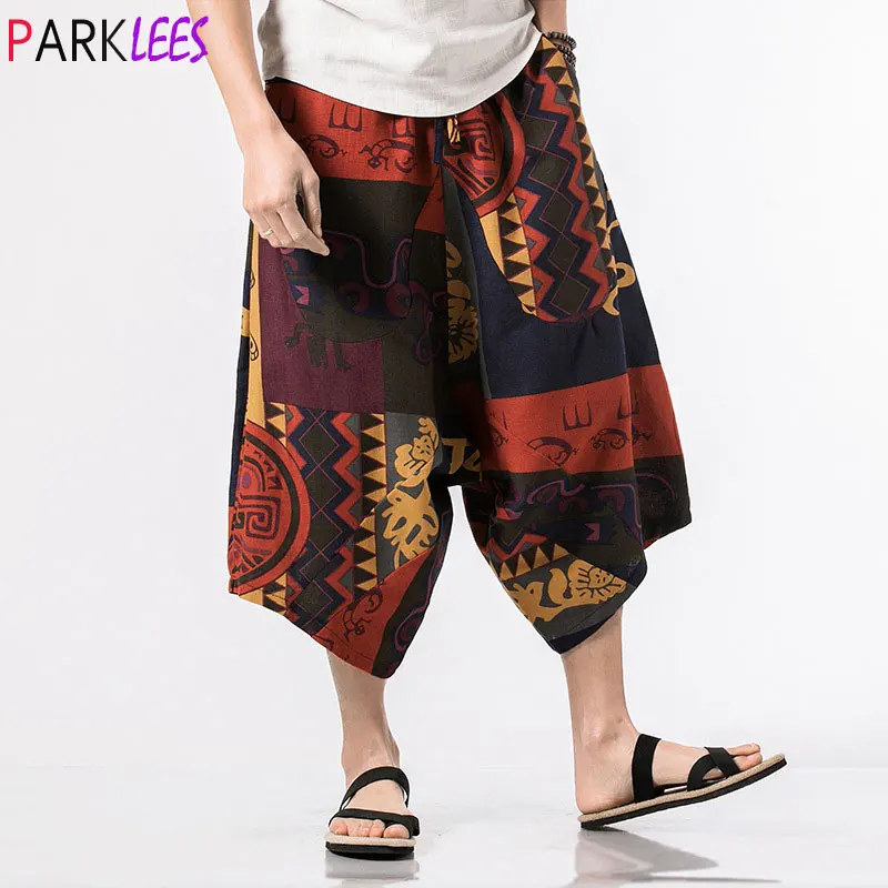 Men's African Print Yoga Capri Pants Casual Wide Leg Baggy Boho Harem Trousers Hippie Low Crotch 3/4 Pants for Summer Beach 5XL
Men's African Print Yoga Capri Pants Casual Wide Leg Baggy Boho Harem Trousers Hippie Low Crotch 3/4 Pants for Summer Beach 5XL