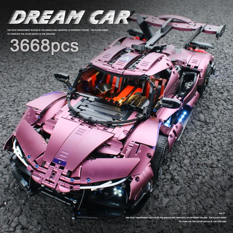 High Tech Electroplating Purple Apolloed Super Sports Car Model Building Blocks MOC Bricks Toys Christmas Gifts 3668pcs
High Tech Electroplating Purple Apolloed Super Sports Car Model Building Blocks MOC Bricks Toys Christmas Gifts 3668pcs