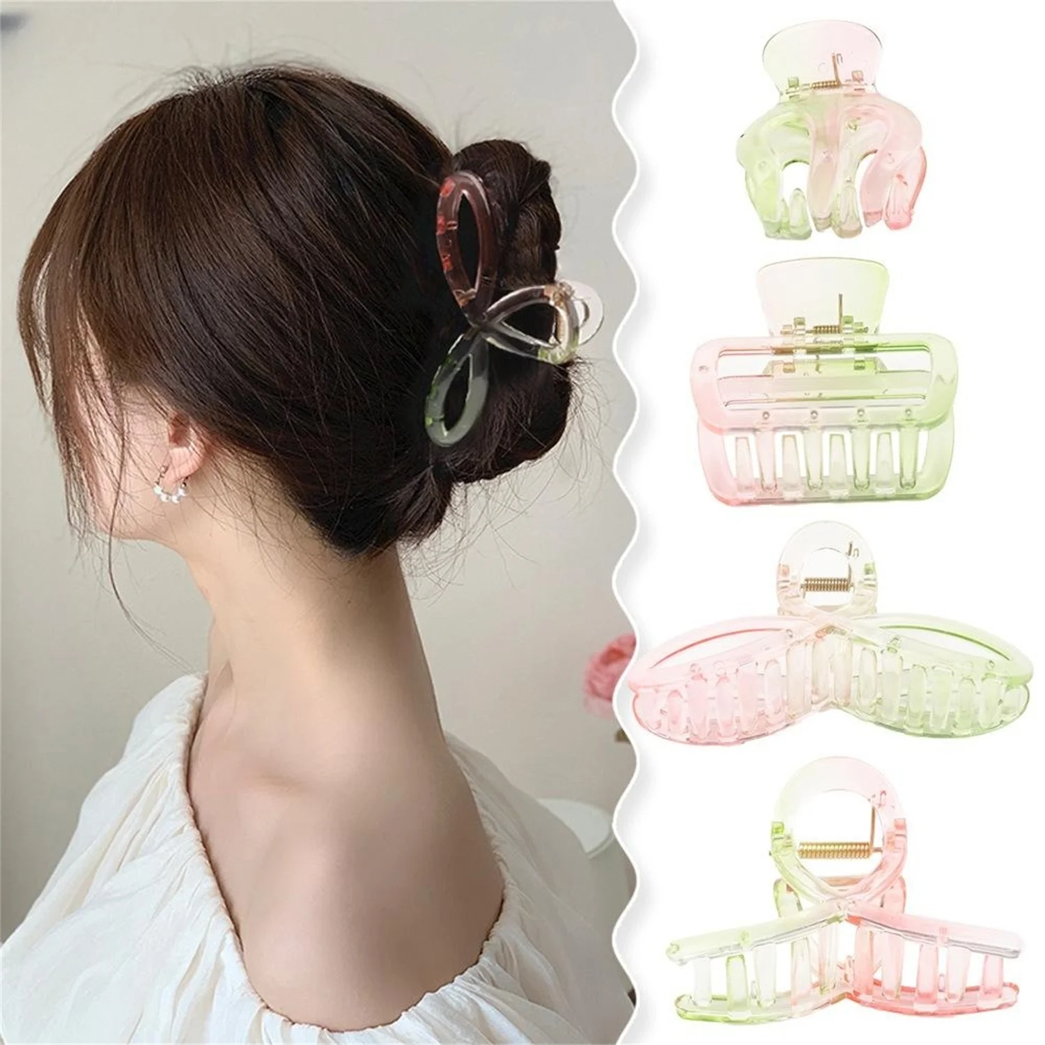 1Pcs Headwear New Women Fashion Claw Clip Gradient Color Plastics Large Hair Claw Korean For Girl Clip Barrette Hair Accessories 
1Pcs Headwear New Women Fashion Claw Clip Gradient Color Plastics Large Hair Claw Korean For Girl Clip Barrette Hair Accessories