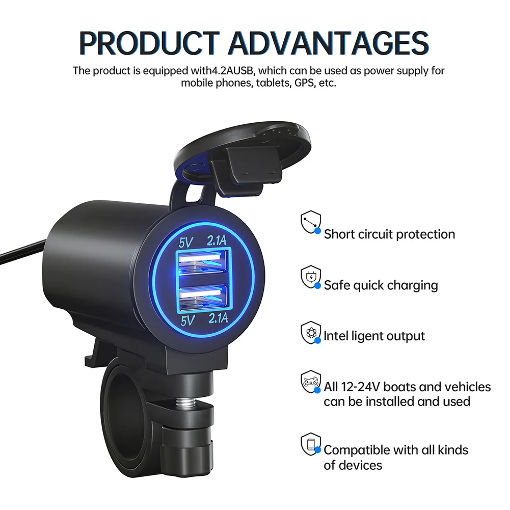 1 Set Charger DC12-24V Dual USB IP65 Motorcycle Charger Temperature Resistant Flame 5V Motorcycle Charger Socket
1 Set Charger DC12-24V Dual USB IP65 Motorcycle Charger Temperature Resistant Flame 5V Motorcycle Charger Socket